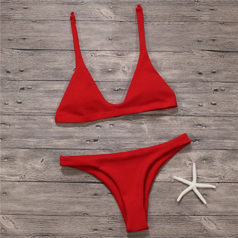 Chloe | Women’s Minimalist Solid Bikini Swimwear