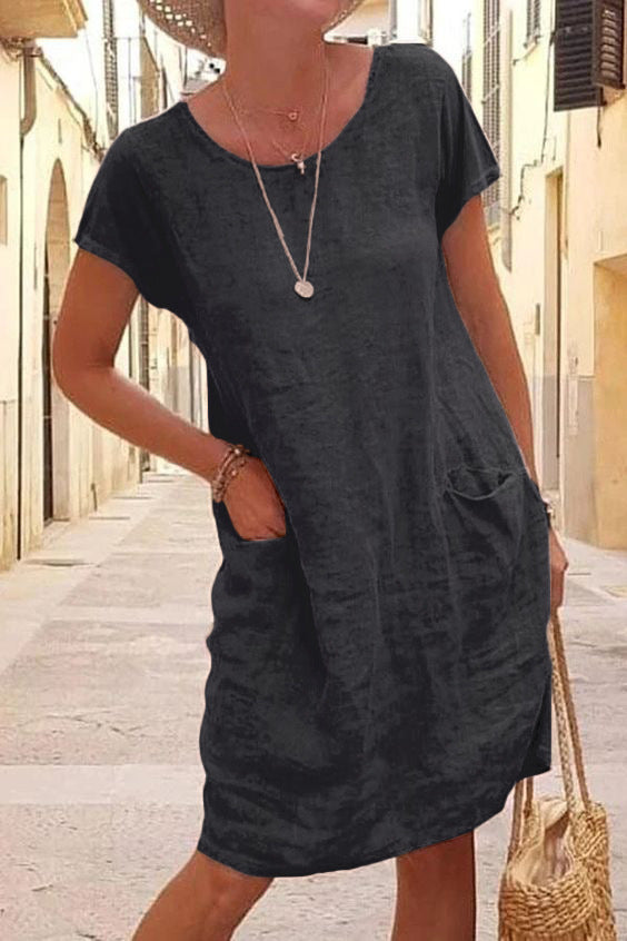 Berenice® | Elena linen casual dress with pockets
