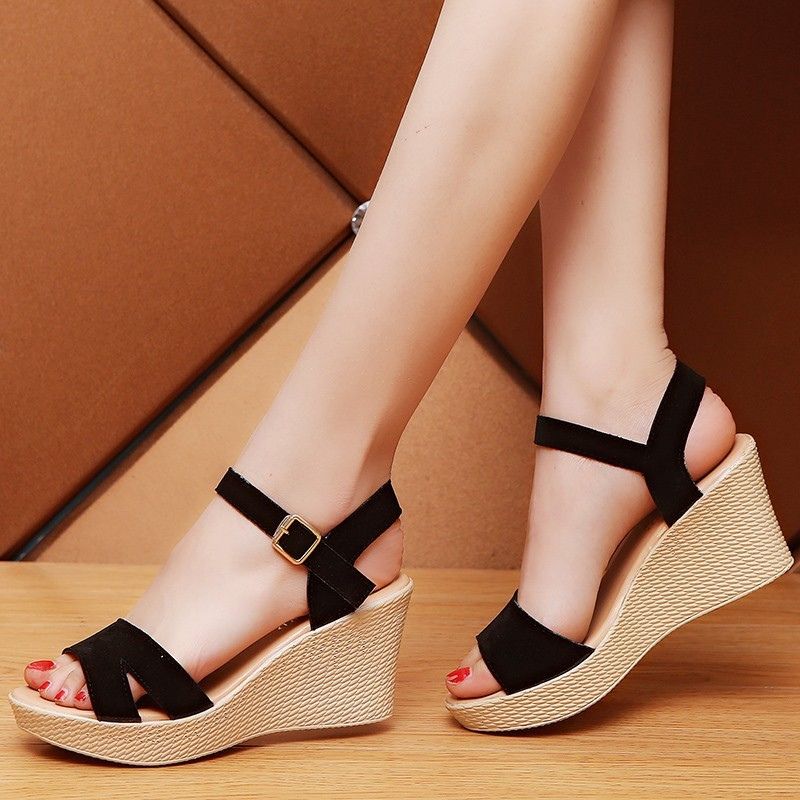 Selene | High-heeled Suede Open-toe Casual Sandals