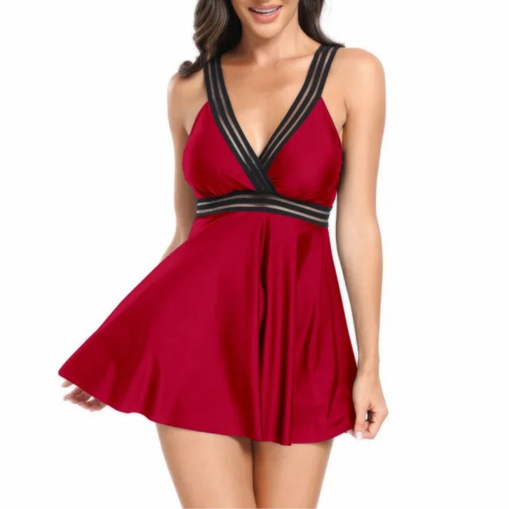 Elise | Women’s Printed V-Neck Swimsuit Dress