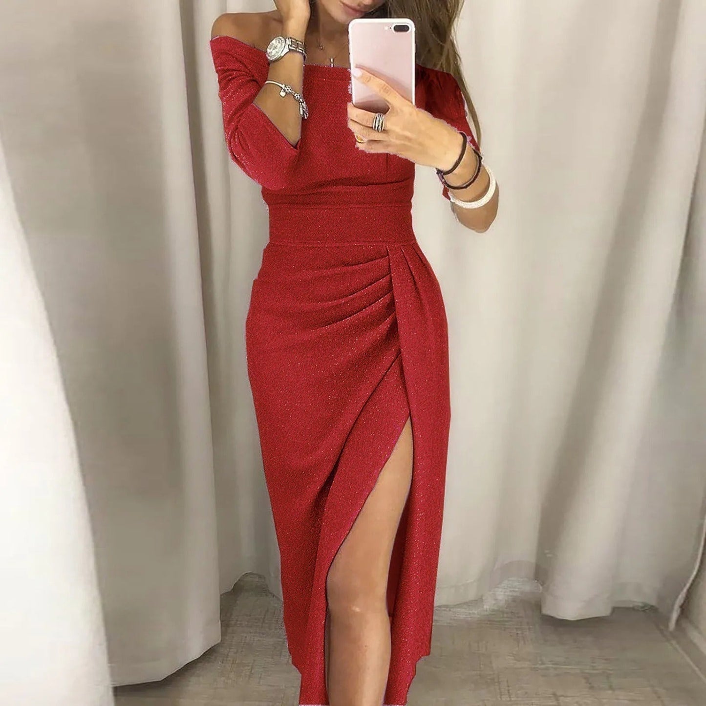 Paola® | Women's high-waisted off-the-shoulder party dress