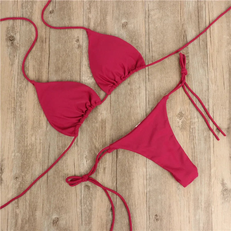Kiara | Halter Tie Bikini Swimwear