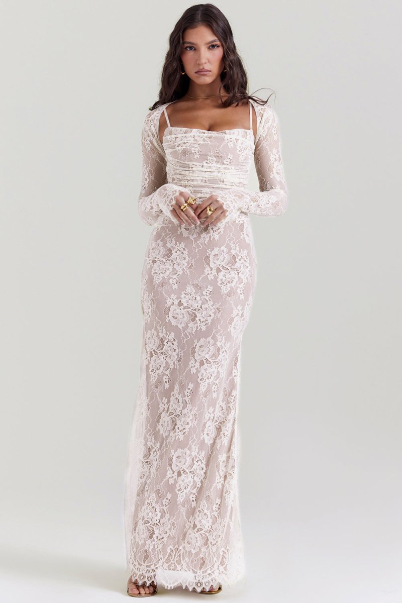 Autumn® | Elegant lace bodycon long dress for women