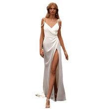 Dafne® | Elegant Backless Slit White Beach Holiday Dress