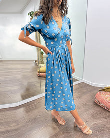 Soledad® | V-Neck Dress With Polka Dots
