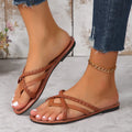 Elara | Summer Cross-Woven Flat Sandals