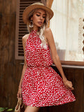 Nerina® | Halterneck midi dress with polka dots