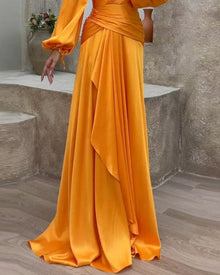 Maria José® | Dress One-Shoulder Solid Color Two-Piece Set