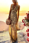 Regina® | Golden Sunset Stories V-neck maxi dress