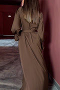 Ainhoa | Elegant solid color bandage dresses with half turtleneck and A-line
