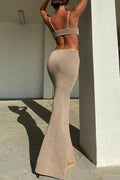 Selene® | Sexy Holiday Dresses Solid Color Backless V Neck Wrap Skirt