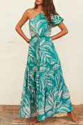 Dolores® | Casual holiday dresses with floral frenulum, backless, A-line dress with slanted collar
