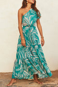 Dolores® | Casual holiday dresses with floral frenulum, backless, A-line dress with slanted collar