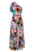 Dolores® | Casual holiday dresses with floral frenulum, backless, A-line dress with slanted collar