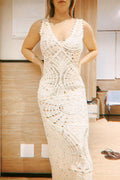 Penélope® | Sexy holiday beach dresses with fixed hook and flowers, hollow out V-neck