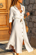 Barbara® | Casual, simple shirt dresses with a fixed buckle and turn-down collar
