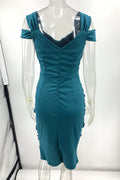 Liliana® | Elegant V-Neck Solid Color Pleated Dresses with One Tier Skirt (3 Colors)