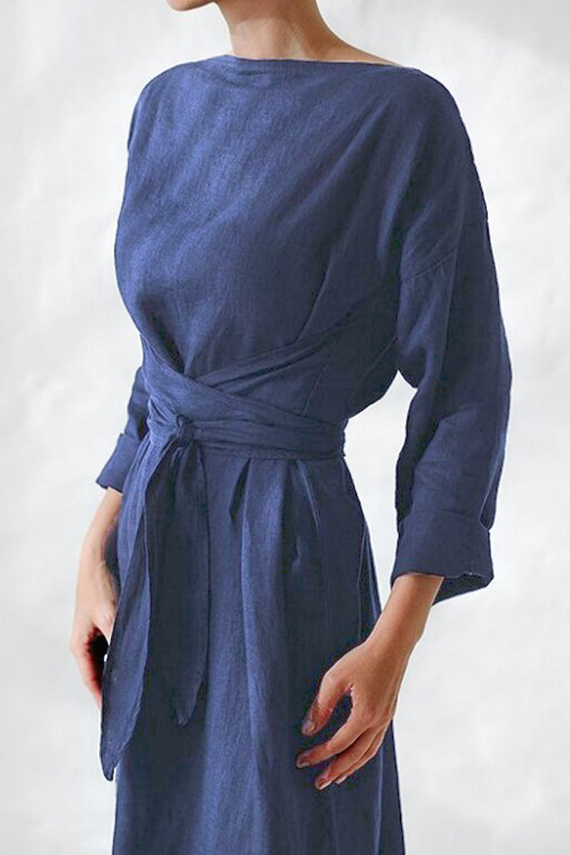 Anastasia | Casual dresses with fixed frenulum O-neck and one-tier skirt