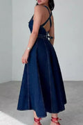 Mila® | Casual Solid Color Sleeveless Scoop Neck Bodycon Denim Dresses