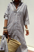 Giselle® | Casual Plaid Striped Snap Buttons Belted Turn-Down Collar Shirt Dresses (5 Colors)