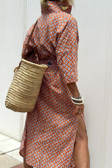 Giselle® | Casual Plaid Striped Snap Buttons Belted Turn-Down Collar Shirt Dresses (5 Colors)