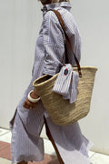 Giselle® | Casual Plaid Striped Snap Buttons Belted Turn-Down Collar Shirt Dresses (5 Colors)