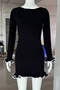 Sabrina® | Casual Daily Long Sleeve Thread Selvedge O-Neck Dresses (3 Colors)