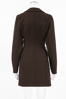 Ina | Daily elegant suit dresses with button and strap design and turn-down collar