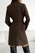 Ina | Daily elegant suit dresses with button and strap design and turn-down collar