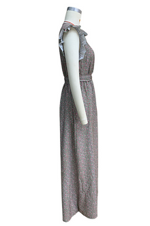 Yolanda® | Casual floral print street dresses with pocket ruffles and A-line V-neck