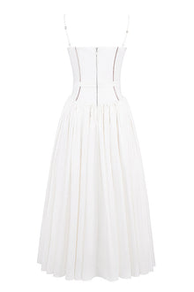 Johana® | Elegant patchwork sling dresses with square neckline