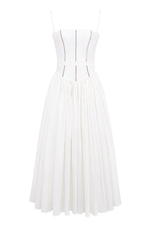 Johana® | Elegant patchwork sling dresses with square neckline