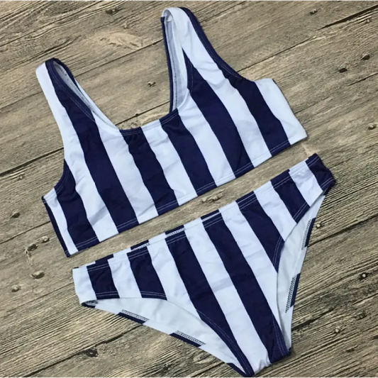 Nora | Women’s Fashion Striped Split Bikini Swimsuit