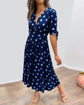 Soledad® | V-Neck Dress With Polka Dots
