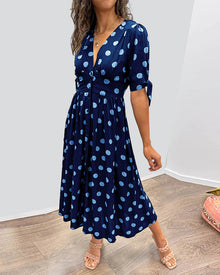 Soledad® | V-Neck Dress With Polka Dots