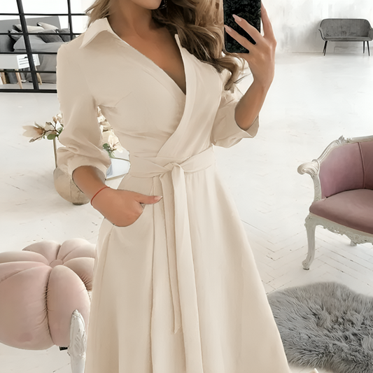 Sofia® | Elegant long-sleeved dress with a V-neck