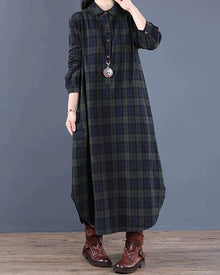 Esther® | Dress long sleeve checked shirt dress