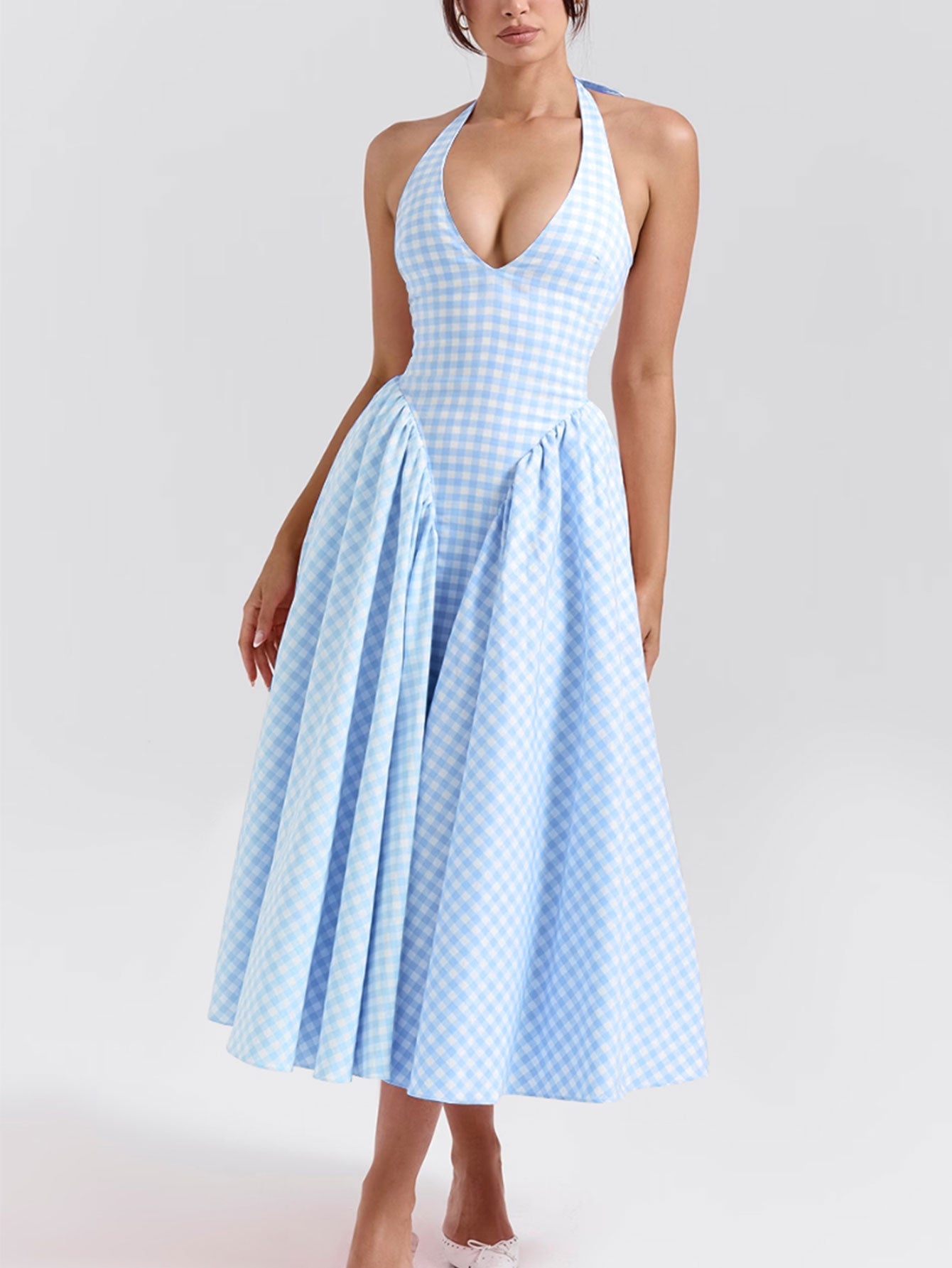 Naomi® | Midi Dress With Deep V-Neck