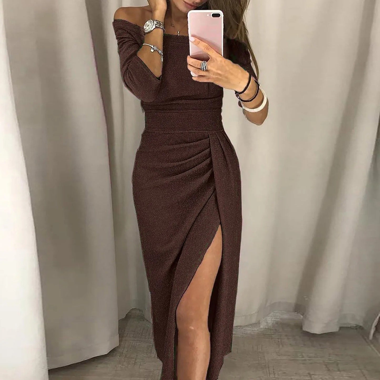 Paola® | Women's high-waisted off-the-shoulder party dress