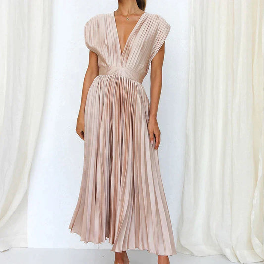Delia® | V-Neck Maxi Dress With Pleats