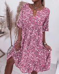 Victoria® | Elegant Half-Sleeved Dress Made Of Floral Cotton Material