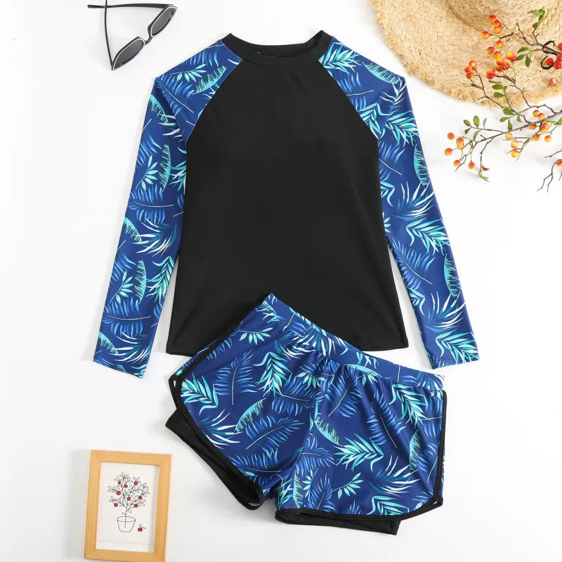 Maya | Women’s Casual Tankini – Printed Split Swimwear Set