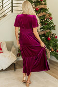 Paula® | Women's maxi dress with short sleeves and ruched waist