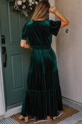 Paula® | Women's maxi dress with short sleeves and ruched waist