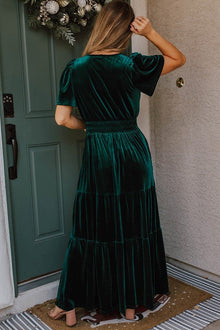 Paula® | Women's maxi dress with short sleeves and ruched waist