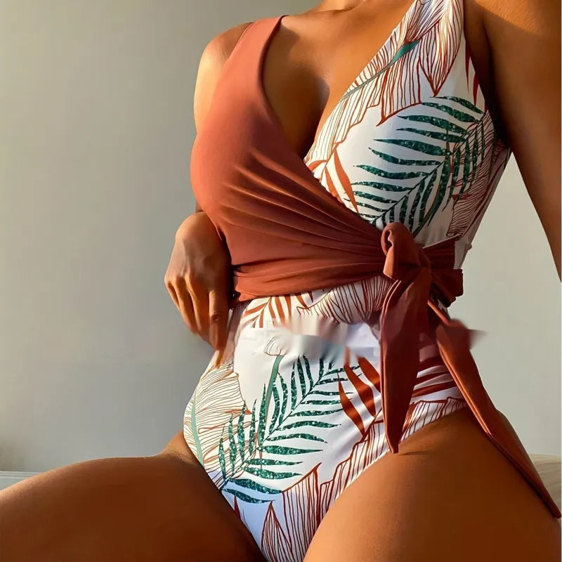 Hannah | Women Backless Contrast Slimming Tankini Swimsuit