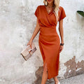 Abigail® | Chic midi dress with a V-neck