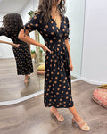 Soledad® | V-Neck Dress With Polka Dots