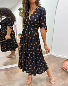 Soledad® | V-Neck Dress With Polka Dots
