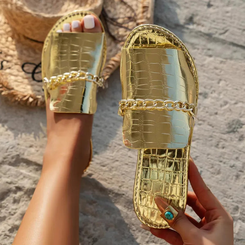 Alina | Women’s Fish Mouth Flat Sandals